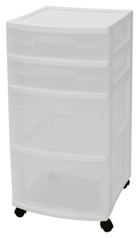 Sterilite 14928012 6 Quart White/Clear Plastic Storage Box With Blue Aquarium Latches (Pack of 2)