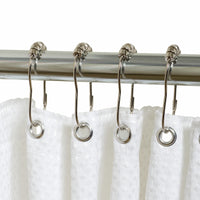 Zenna Home Chrome Silver Metal Shower Curtain Rings 12 pk