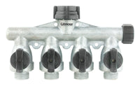 Gilmour Metal Threaded Male 4-Way Shut-off Valve