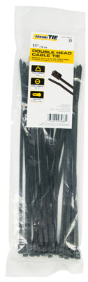 Double-Head Cable Tie, UV Black, 11-In., 25-Pk.