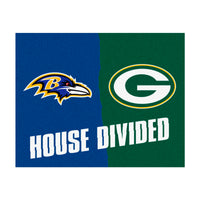 NFL House Divided - Ravens / Packers House Divided Rug