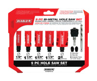 Diablo Bi-Metal Diablo Mandrel Hole Saw Kit 9 pc