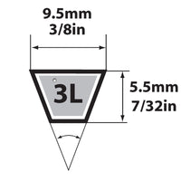 Mitsuboshi FHP 3L280 General Utility V-Belt 0.38 in. W X 28 in. L For Fractional Horsepower Motors