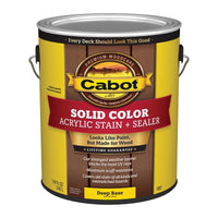 Cabot Solid Tintable 1807 Deep Base Water-Based Acrylic Deck Stain 1 gal. (Pack of 4)