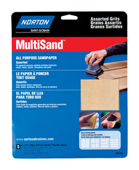 Norton MultiSand 11 in. L X 9 in. W Assorted Grit Aluminum Oxide All Purpose Sandpaper 5 pk