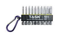 Task Tools Torx 2 in. L Carabiner Bit Clip Steel 10 pc