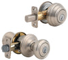 Kwikset Cameron Satin Nickel Knob and Single Cylinder Deadbolt 1-3/4 in.