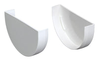 Plastmo 5 in. W White Vinyl Half Round Gutter End Caps