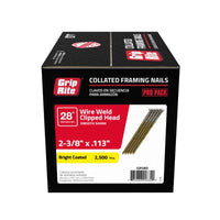 Grip-Rite 2-3/8 in. 11-1/2 Ga. Angled Strip Bright Framing Nails 28 deg 2500 pk