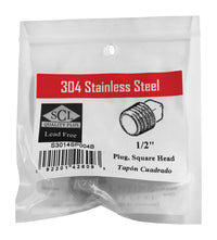 Smith-Cooper 1/2 in. MPT Stainless Steel Square Head Plug