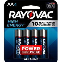 Rayovac High Energy AA Alkaline Batteries 4 pk Carded