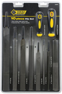 Steel Grip Multiple in. L X 1 in. W High Carbon Steel Assorted File Set 10 pc