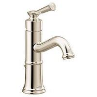 Polished nickel one-handle high arc bathroom faucet