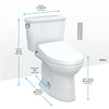 TOTO® Drake® Transitional WASHLET®+ Two-Piece Elongated 1.28 GPF TORNADO FLUSH® Toilet with Auto Flush, Cotton White - MW7863056CEGA#01