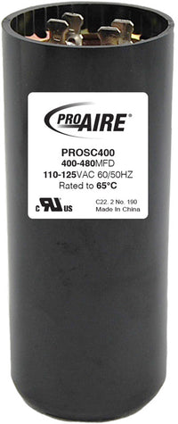 Perfect Aire ProAire Round Start Capacitor 115 to 125V ac 60/50 Hz 400-480 MFD