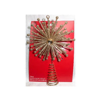 Celebrations Home Gold Glitter Snowflake Burst Tree Topper 5.5 in.