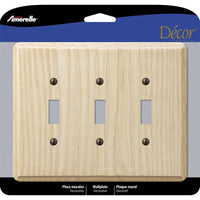 Amerelle Contemporary Unfinished Beige 3 gang Wood Toggle Wall Plate 1 pk