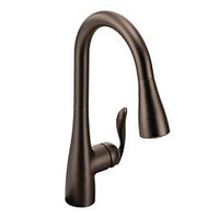 Oil rubbed bronze one-handle high arc pulldown kitchen faucet