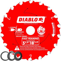 Diablo 5-3/8 in. Dia. x 20 mm Carbide Fast Framing Saw Blade 18 teeth 1 pk