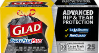 Glad ForceFlex Plus 30 gal. Trash Bags Drawstring (Pack of 6)