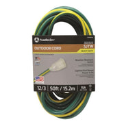 Southwire Outdoor 50 ft. L Green/Yellow Extension Cord 12/3 SJTW