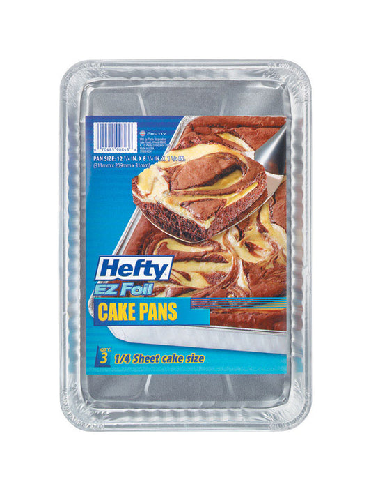Hefty EZ Foil 8-1/4 in. W x 12-1/4 in. L Cake Pan 3 (Pack of 12)