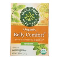 Traditional Medicinals Belly Comfort Peppermint - Caffeine Free - Case of 6 - 16 Bags