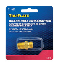 Tru-Flate Brass Ball-End Adapter 1/4 in. Male 1 pc