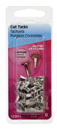 Hillman No. 3 x 3/8 in. L Silver Aluminum Cut Tacks 0.5 pk (Pack of 6)