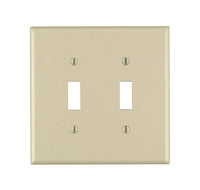 Leviton Ivory 2 gang Plastic Toggle Wall Plate 1 pk