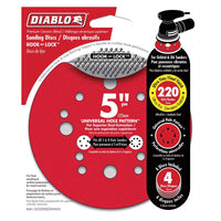 Diablo 5 in. Ceramic Blend Hook and Lock Sanding Disc 220 Grit Ultra Fine 4 pk