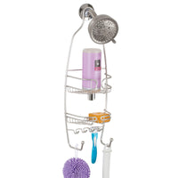 iDesign Neo 4 in. H X 7 in. W X 20.6 in. L Satin Silver Shower Caddy