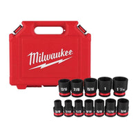 Milwaukee Shockwave 1/2 in. drive SAE 6 Point Standard Shallow Socket Set 12 pc