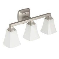 BRUSHED NICKEL THREE GLOBE BATH LIGHT