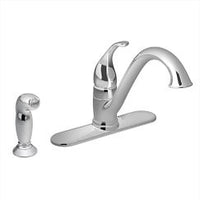 Chrome one-handle low arc kitchen faucet