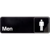 Hillman English Black Restroom Plaque 3 in. H X 9 in. W (Pack of 6)