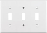 Leviton White 3 gang Thermoset Plastic Toggle Wall Plate 1 pk