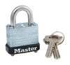 Master Lock 1-1/16 in. H x 3/4 in. W x 1-1/8 in. L Laminated Steel Warded Locking Padlock 1 pk (Pack of 4)