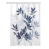 InterDesign 72 in. H X 72 in. W Navy/Slate Leaves Shower Curtain Polyester