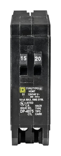 Square D 15/20 amps Tandem Single Pole Circuit Breaker