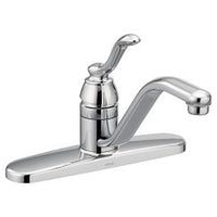 Chrome one-handle kitchen faucet