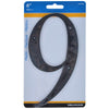 Hillman 6 in. Black Plastic Nail-On Number 9 1 pc (Pack of 3)