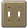 Amerelle Devon Brushed Brass 2 gang Stamped Steel Toggle Wall Plate 1 pk