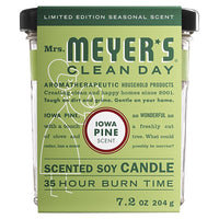 Mrs. Meyer's Clean Day Cottonseed/Soy White Iowa Pine Large Size Candle 7.2 oz. (Pack of 6)