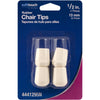 Softtouch Rubber Leg Tip White Round .5 in. W X 1.25 in. L 4 pk