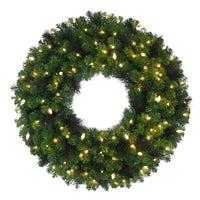 Celebrations Platinum 48 in. D LED Prelit Warm White Mixed Pine Wreath (Pack of 2)