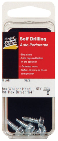 Hillman No. 10 x 1 in. L Hex Hex Washer Head Zinc-Plated Steel Sheet Metal Screws 5 pk (Pack of 10)