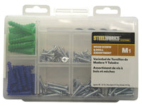 Steelworks M1 No.8, No.10, No.12 X Assortment in. L Phillips Blue Wood Screw and Drill Kit 6 pk