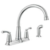 Moen Bexley Two Handle Chrome Kitchen Faucet Side Sprayer Included