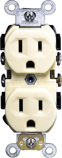 Leviton S01-0cr15-0is Ivory 15 Amp Narrow Body Duplex Receptacle